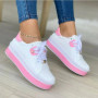 Women's Vulcanized Shoes Outdoor Platform Casual PU Fashion Lace-Up Sneakers Wedge Flats