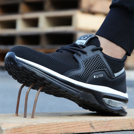 Men's Safety Work Shoes Indestructible Air Cushion Sneakers Anti-smash Puncture Resistant Steel Toe Boots