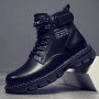 Men's High-top Fashion Ankle Boots Waterproof Leather Shoes