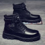 Men's High-top Fashion Ankle Boots Waterproof Leather Shoes