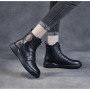 Ladies Shoes Lace Up Women's Boots Elegant Classic Short Boots Square Heel Solid  PU Single Shoes