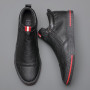 Breathable Side Zipper Boots Men's Hight-Top Casual Shoes England Style All-match Slip-on Shoes