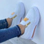 Women Casual Sneakers M Printed Side Zipper Platform Plus Size Vulcanized Shoes