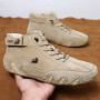 Men Leather Boots New In High Top Sneakers Luxury Shoes Footwear Casual Fur Plush Ankle Boots
