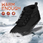 Rubber hiking waterproof and anti slip ankle boots plush insulation couple high top casual cotton shoes