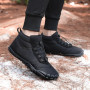 Rubber hiking waterproof and anti slip ankle boots plush insulation couple high top casual cotton shoes