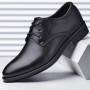 Large Size Formal Shoes for Men Pointed Solid Color Lace-up Casual Business Moccasins Classic Oxfords