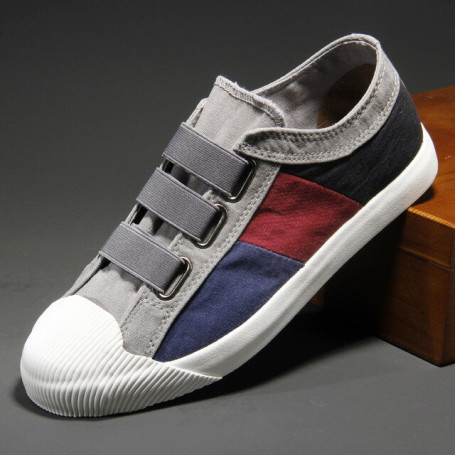 New Men's Canvas Shoes Are Versatile Trendy Color Matching Breathable Lightweight Low-top Casual Shoes
