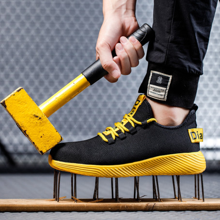 Indestructible Safety Shoes Men Work Shoes Steel Toe Shoes Anti-Puncture Safety Shoes Work Breathable Sneakers Industrial Shoes