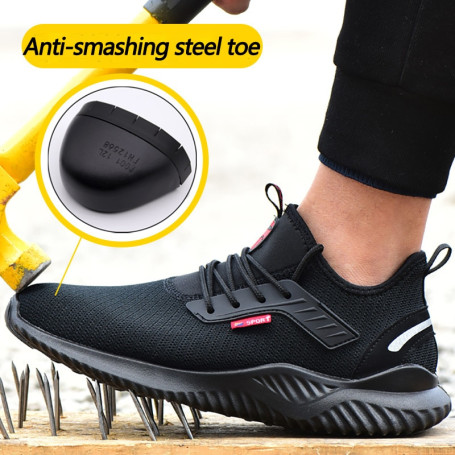 Men With Steel Toe Cap Anti-smash Work Shoes Sneakers Light Puncture-Proof Indestructible Safety Shoes