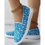 Women's Breathable Casual Slip-on Shoes Sport Mesh Leopard Ladies Vulcanized Shoe Flats Sneakers