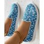 Women's Breathable Casual Slip-on Shoes Sport Mesh Leopard Ladies Vulcanized Shoe Flats Sneakers
