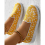 Women's Breathable Casual Slip-on Shoes Sport Mesh Leopard Ladies Vulcanized Shoe Flats Sneakers