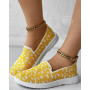 Women's Breathable Casual Slip-on Shoes Sport Mesh Leopard Ladies Vulcanized Shoe Flats Sneakers