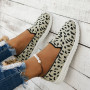Women's Breathable Casual Slip-on Shoes Sport Mesh Leopard Ladies Vulcanized Shoe Flats Sneakers