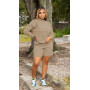 Women's Turtleneck Long Sleeve Sweatshirt and Shorts Suit Fashion Two 2 Piece Set Outfit Tracksuit