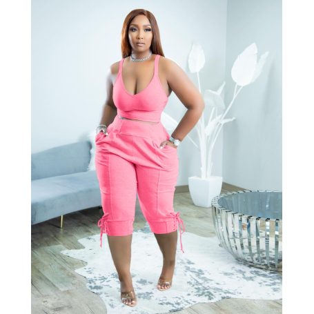 Women Two 2 Piece Set Outfit Sweat suit Tie Dye Tank Top and Knee Length Jogger Pants Matching Set Tracksuit