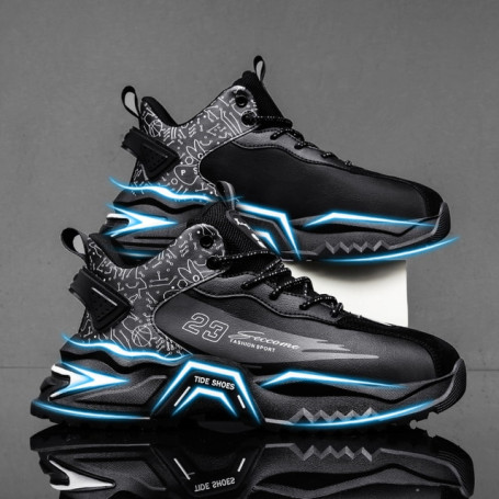 Men's sports shoes Air cushion running shoes Mesh basketball shoes Cushioned popcorn running shoes