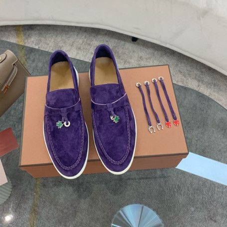 Designer Luxury Brand High Quality Casual Loafers Shoes Women Suede Leather Flat Walking Moccasins