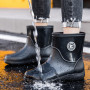 Men Ankle Platform Rain Boots Work Garden Shoes New Fashion Nonslip Waterproof Shoes Middle Barrel Rainboots Fishing Shoes