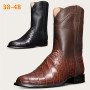 Retro Western Cowboy Boots Men's Shoes Large Size 38-48 Knight Boots Lightweight Comfortable