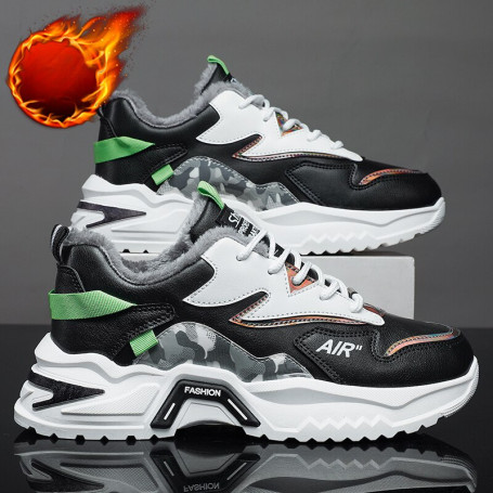 Men Fashion Boots Man High Top Plush Shoes Casual Sport Shoes Warm Cotton Shoes