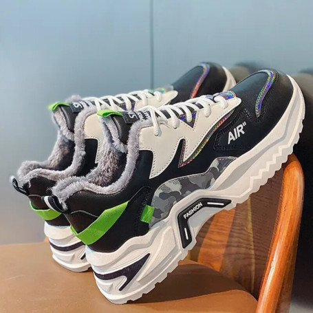 Men Fashion Boots Man High Top Plush Shoes Casual Sport Shoes Warm Cotton Shoes