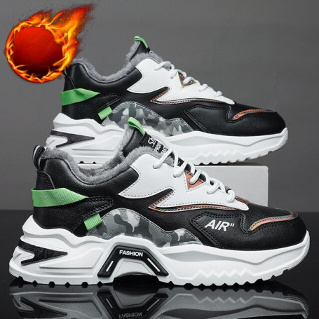 Men Fashion Boots Man High Top Plush Shoes Casual Sport Shoes Warm Cotton Shoes