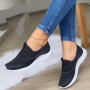 Breathable Platform Sneakers Woman Solid Color Woven Mesh Surface Sneakers