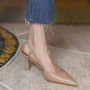 Medium Heel Solid Pointed Toe Ladies Heels Office Luxury Casual Elegant Shoes Pumps