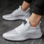 Men Sneaker Mesh Breathable Solid Color Lace Up Non Slip Vulcanized Shoes