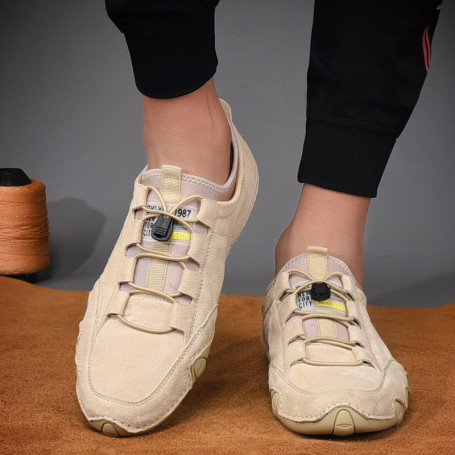 Casual Slip On Loafers Outdoor Light Flat Genuine Leather Sneaker Shoes