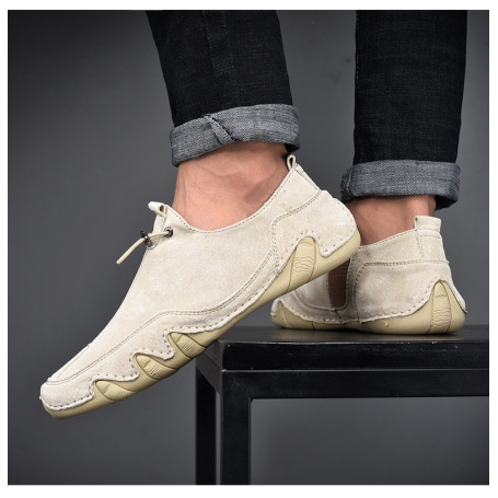 Casual Slip On Loafers Outdoor Light Flat Genuine Leather Sneaker Shoes