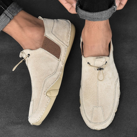 Casual Slip On Loafers Outdoor Light Flat Genuine Leather Sneaker Shoes