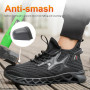 Men Work Safety Shoes Anti-smashing Steel Toe Construction Indestructible Shoes Work Sneakers