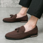 Novel Designer Great Britain Pointed Suede Tassels Oxford Formal Shoes For Men Casual Loafers