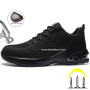 Air Cushion Work Sneakers Men Women Safety Shoes Steel Toe Work Shoes Breathable Anti-Smash Indestructible Shoes Safety Sneakers