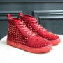Designer Brand Men's Red High Top Shoes British Style Men's Casual Shoes Lace Up Shoes