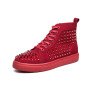 Designer Brand Men's Red High Top Shoes British Style Men's Casual Shoes Lace Up Shoes