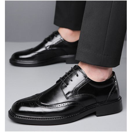 Man Split Leather Shoes Rubber Sole Size 44 43 42 41 40 39 38