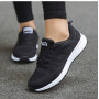 Women's Fashion Breathable Trainers Comfortable Sneaker Mesh Fabric Lace Up Shoes