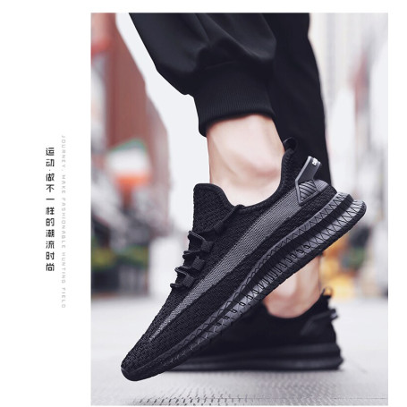 Men Lace Up Flat Shoes Mesh Vulcanize Fashion Breathable Sneakers