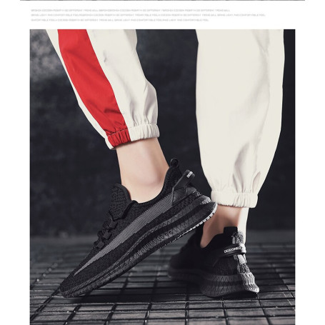 Men Lace Up Flat Shoes Mesh Vulcanize Fashion Breathable Sneakers