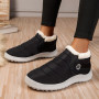 Women Shoes Plush Fur Ankle Boots Slip On Flat Casual Shoes Waterproof Ultralight Footwear