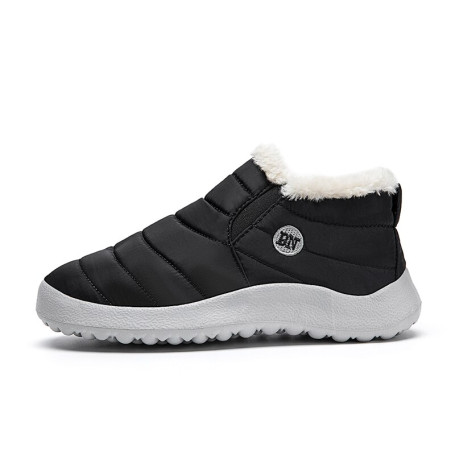 Women Shoes Plush Fur Ankle Boots Slip On Flat Casual Shoes Waterproof Ultralight Footwear