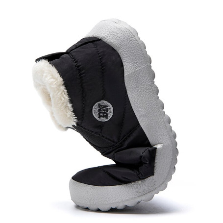Women Shoes Plush Fur Ankle Boots Slip On Flat Casual Shoes Waterproof Ultralight Footwear