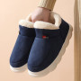 Men Women's Plush Slippers Outdoor Thick Flat Platform Cotton Non-Slip Indoors Footwear Couple Shoes