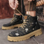 Canvas Shoes for Men Fashion Lace Up Outdoor New Denim Ankle Boots