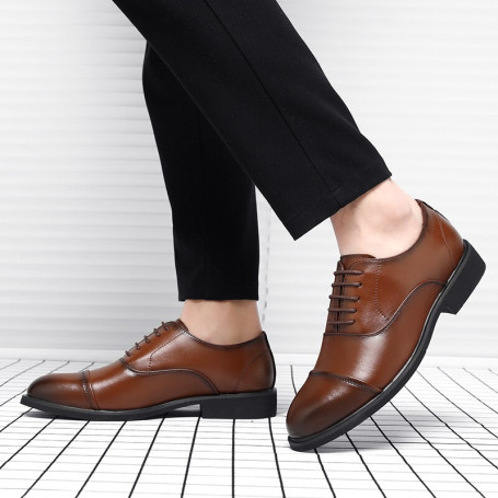 Height Increasing Shoes Taller Elevator 6CM Invisible Insole for Daily Men's Heighten Increased Oxfords
