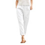 Women's Pockets Solid Comfortable Cotton Casual Straight Wide Leg Cargo Pants